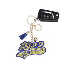 Load image into Gallery viewer, SGRHO Sorority 1922 Padded Keychain Bag Clip
