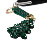 Keychain Green Shimmery Xmas Tree Purse Charm Clip