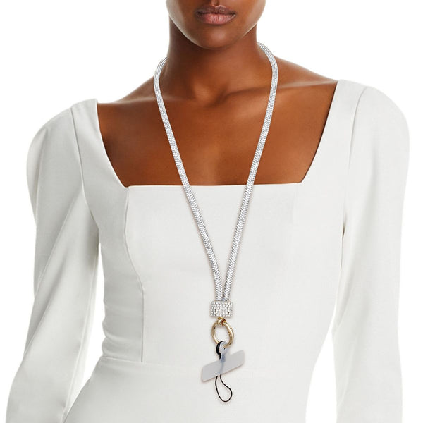 Rhinestone Long Phone Strap Clear Bling Lanyard