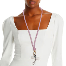 Load image into Gallery viewer, Rhinestone Long Phone Strap Pink Bling Lanyard
