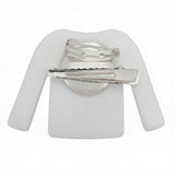 Keychain Pink White Stripe COCO Shirt Pearl Clip