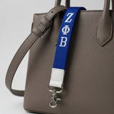 ZPB Blue Canvas Embroidered Wristlet Strap Clip