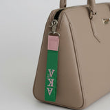AKA Green Canvas Embroidered Wristlet Strap Clip
