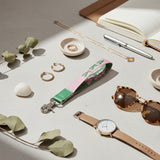 AKA Pink Canvas Embroidered Wristlet Strap Clip