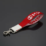 DST Red Canvas Embroidered Wristlet Strap Clip