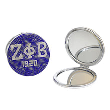 Cargar imagen en el visor de la galería, ZPB Sorority Blue Bling Mirror Compact

