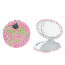 Load image into Gallery viewer, AKA Sorority Pink Pretty Girl Mirror Compact
