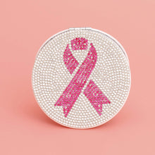 Load image into Gallery viewer, Breast Cancer Pink Ribbon Bling Mirror Compact
