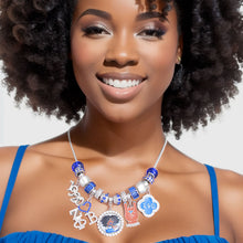 Load image into Gallery viewer, Blue White Sorority Charm Necklace
