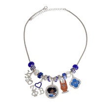 Load image into Gallery viewer, Blue White Sorority Charm Necklace
