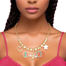 Cargar imagen en el visor de la galería, Charm Necklace Gold Red Green Luxe G for Women
