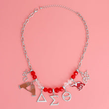 Cargar imagen en el visor de la galería, Red Clear Glass Bead DST Necklace

