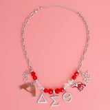 Red Clear Glass Bead DST Necklace