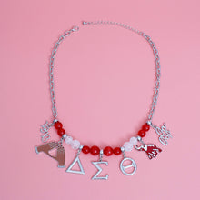 Load image into Gallery viewer, Red Bead Soror Delta Charm Necklace for Women
