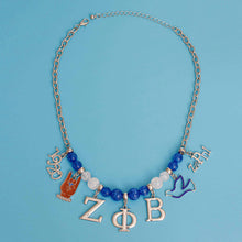 Load image into Gallery viewer, Blue Bead Zeta Necklace
