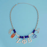 Blue Clear Bead Zeta Necklace