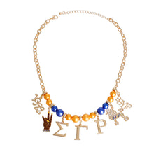 Cargar imagen en el visor de la galería, Golden Legacy: SGRho Sorority Pearl Necklace
