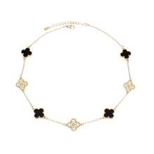 Load image into Gallery viewer, Necklace Gold Black Clover Station Pendant Women
