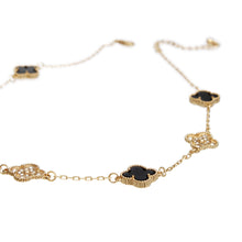 Load image into Gallery viewer, Necklace Gold Black Clover Station Pendant Women
