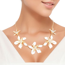 Load image into Gallery viewer, Necklace White Gold Tropical Flower for Women
