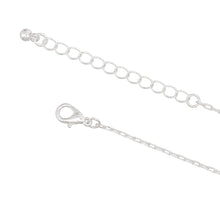 Cargar imagen en el visor de la galería, Charm Drop Black Quatrefoil Clover Silver Necklace
