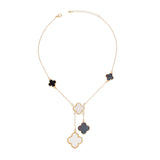 Charm Drop Multi Quatrefoil Clover Gold Necklace