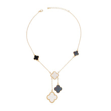 Load image into Gallery viewer, Charm Drop Multi Quatrefoil Clover Gold Necklace
