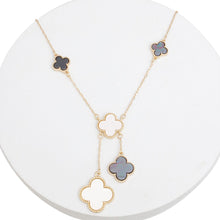 Load image into Gallery viewer, Charm Drop Multi Quatrefoil Clover Gold Necklace
