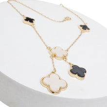 Load image into Gallery viewer, Charm Drop Multi Quatrefoil Clover Gold Necklace
