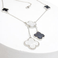 Cargar imagen en el visor de la galería, Charm Drop Multi Quatrefoil Clover Silver Necklace
