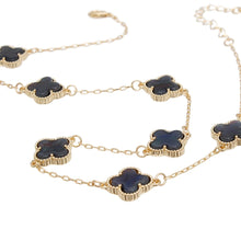 Cargar imagen en el visor de la galería, Necklace Gold Gray Quatrefoil Clover 7 Motifs
