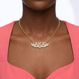 AKA Winged Bling Pendant Gold Chain Necklace