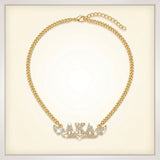 AKA Winged Bling Pendant Gold Chain Necklace