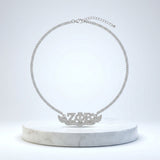 ZPB Winged Bling Pendant Silver Chain Necklace