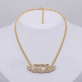 SGRHO Winged Bling Pendant Gold Chain Necklace