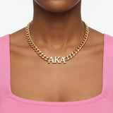 AKA Sorority Gold Chain Greek Letter Necklace