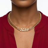 DST Sorority Gold Chain Greek Letter Necklace