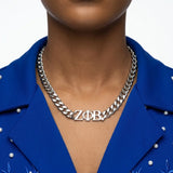 ZPB Sorority Silver Chain Greek Letter Necklace