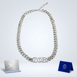 ZPB Sorority Silver Chain Greek Letter Necklace
