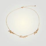 Alpha Kappa Alpha Gold Script Chain Necklace