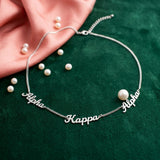 Alpha Kappa Alpha Silver Script Chain Necklace