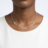 Alpha Kappa Alpha Silver Script Chain Necklace