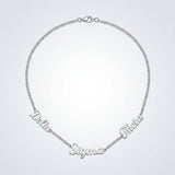 Delta Sigma Theta Silver Script Chain Necklace