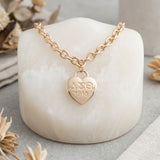 DST Gold 1913 Legacy Heart Lock Chain Necklace