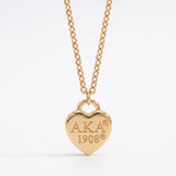 AKA Gold 1908 Legacy Heart Lock Chain Necklace