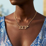 SGRHO Gold Rhinestone Greek Letter Necklace