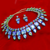 Blue Green Collar Red Carpet Ready Crystal Set