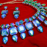 Blue Green Collar Red Carpet Ready Crystal Set