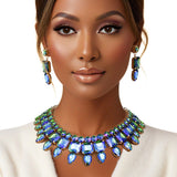 Blue Green Collar Red Carpet Ready Crystal Set