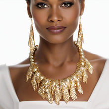Load image into Gallery viewer, Gold Ball and Mesh Necklace
